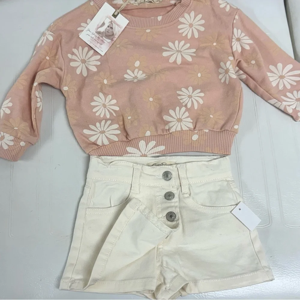 Jessica Simpson Pink and Cream Kids Matching Set